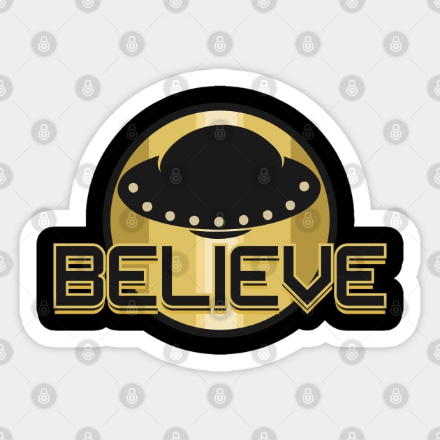 Ufo Believe Sticker by CTShirts